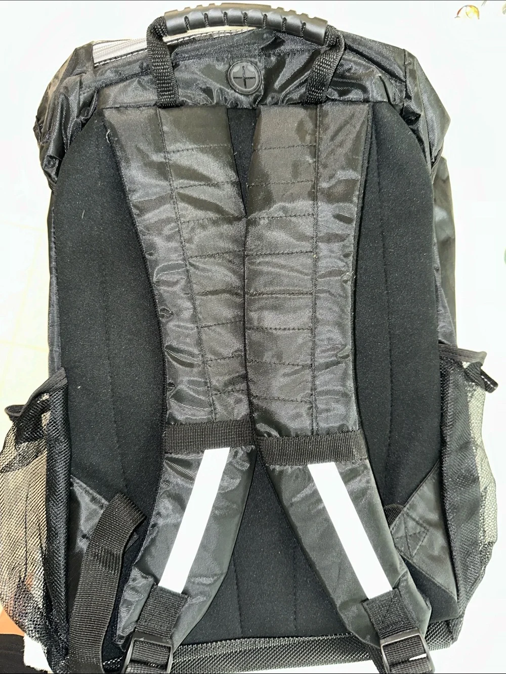 Black Men's Hiking Backpack with Reflective Accents
